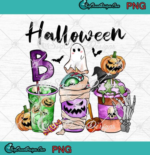Halloween Coffee Boo Ghost Pumpkin PNG - Drinking Halloween Party PNG JPG Clipart, Digital Download