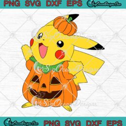 Halloween Pikachu Pumpkin Costume SVG - Funny Pokemon Kids Halloween SVG PNG EPS DXF PDF, Cricut File