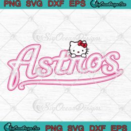 Hello Kitty Houston Astros SVG - Hello Kitty Girls MLB Baseball SVG PNG EPS DXF PDF, Cricut File