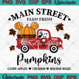Main Street Farm Fresh Mickey SVG - Pumpkins Halloween Thanksgiving SVG PNG EPS DXF PDF, Cricut File