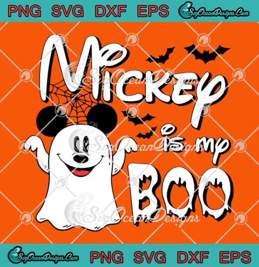 Mickey Is My Boo Retro SVG - Disney Mickey Halloween Boo Ghost SVG PNG EPS DXF PDF, Cricut File
