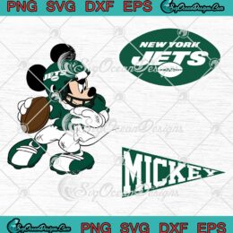 Mickey Mouse New York Jets SVG - American Football NFL SVG PNG EPS DXF PDF, Cricut File