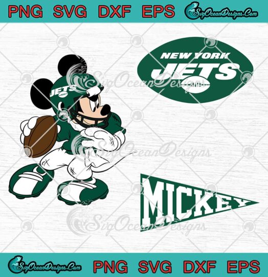 Mickey Mouse New York Jets SVG - American Football NFL SVG PNG EPS DXF PDF, Cricut File