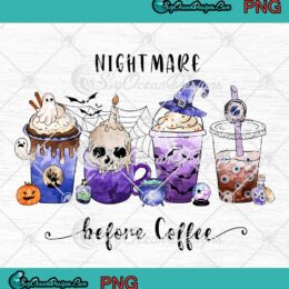 Nightmare Before Coffee Halloween PNG - Coffee Fall Halloween Coffee PNG JPG Clipart, Digital Download