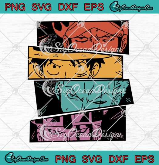 One Piece Straw Hat Pirates SVG - Monkey Luffy Zoro SVG - One Piece Anime SVG PNG EPS DXF PDF, Cricut File