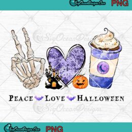 Peace Love Halloween Pumpkin Spice PNG - Spooky Season PNG JPG Clipart, Digital Download