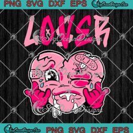 Pink Loser Lover Pink Drip Heart SVG - Matching Outfit Men Women SVG PNG EPS DXF PDF, Cricut File