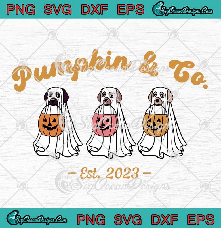 Retro Pumpkin And Co Halloween SVG - Cute Ghost Dogs Spooky Season SVG PNG EPS DXF PDF, Cricut File