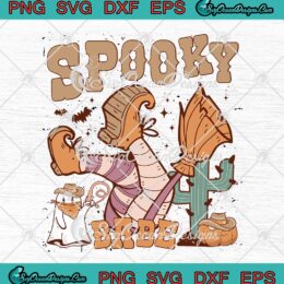 Spooky Babe Western Halloween Retro SVG - Cowgirl Spooky Ghost SVG PNG EPS DXF PDF, Cricut File