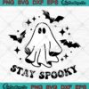 Stay Spooky Boo Ghost Bats Retro SVG - Spooky Season Halloween Quote SVG PNG EPS DXF PDF, Cricut File