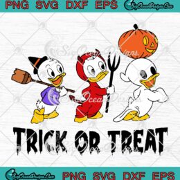 Trick Or Treat Donald Duck SVG - Halloween Vibes SVG - Little Ducks Halloween SVG PNG EPS DXF PDF, Cricut File