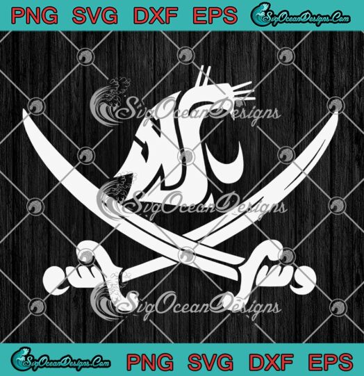 WSU Pirate Swing Your Sword Flag SVG - Washington State Cougars Football SVG PNG EPS DXF PDF, Cricut File