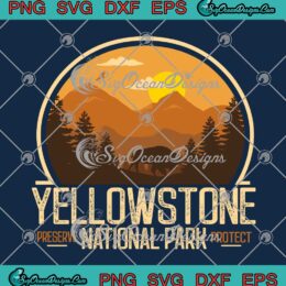 Yellowstone National Park Adventure SVG - Retro Vintage Hiking SVG PNG EPS DXF PDF, Cricut File