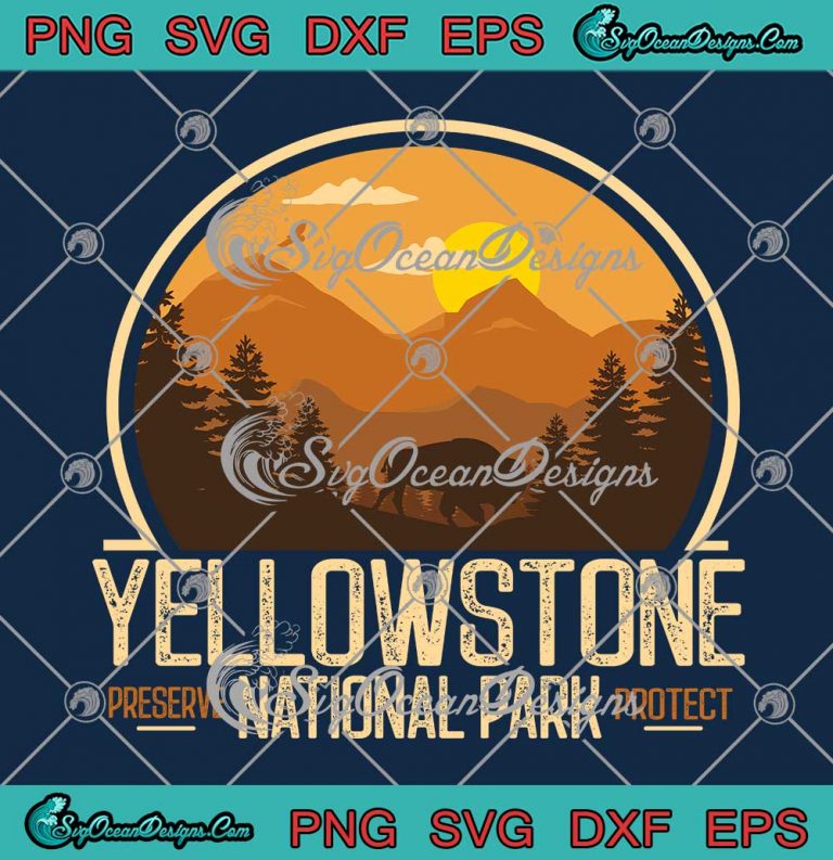 Yellowstone National Park Adventure SVG - Retro Vintage Hiking SVG PNG EPS DXF PDF, Cricut File