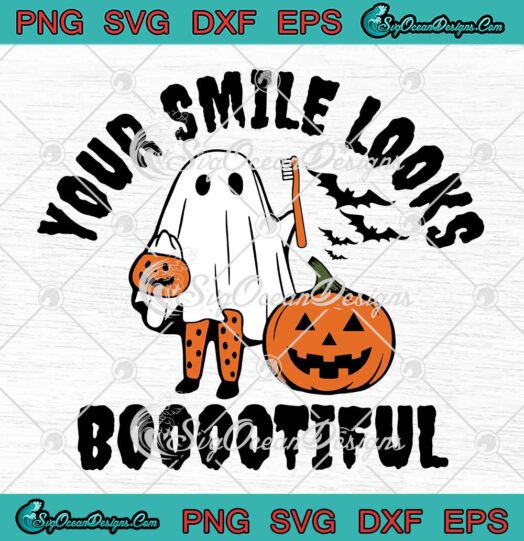 Your Smile Looks Bootiful Retro SVG - Dental Halloween Dentist Ghost SVG PNG EPS DXF PDF, Cricut File