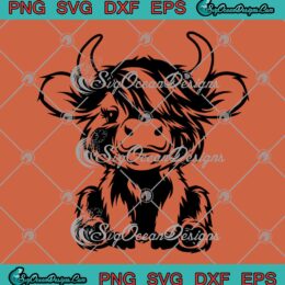 Baby Highland Cow Birthday Gift SVG - Scottish Highland Cow Kids SVG PNG EPS DXF PDF, Cricut File