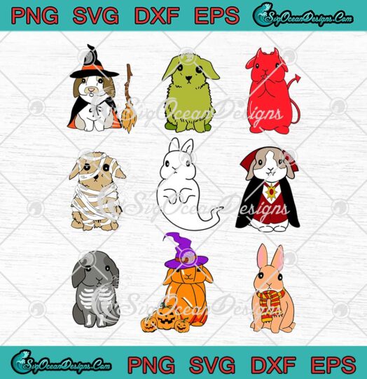 Bunny Halloween Costume 2023 SVG - Cute Halloween Rabbits SVG PNG EPS DXF PDF, Cricut File