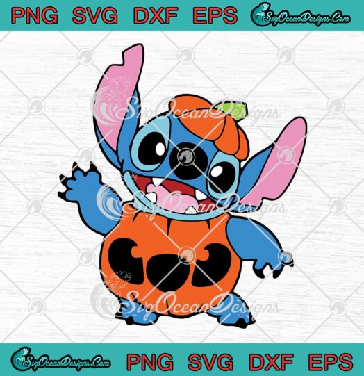 Disney Stitch Pumpkin Halloween SVG, Lilo And Stitch Halloween SVG PNG EPS DXF PDF, Cricut File