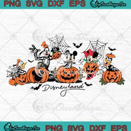 Disneyland Skeleton Characters SVG - Mickey And Friends Spooky Season SVG PNG EPS DXF PDF, Cricut File