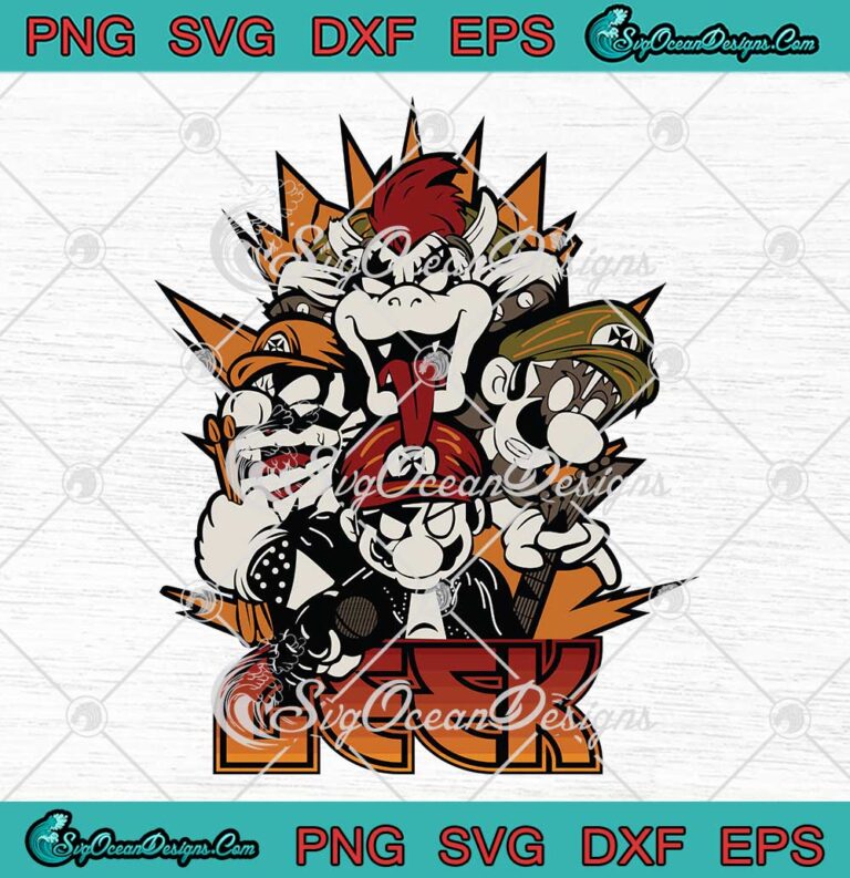 Geek Kiss Super Mario Bros Mashup SVG - Nintendo Super Mario Gaming SVG PNG EPS DXF PDF, Cricut File