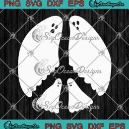 Ghost Halloween Peace Sign SVG - Ghost Peace Sign Matching Halloween SVG PNG EPS DXF PDF, Cricut File