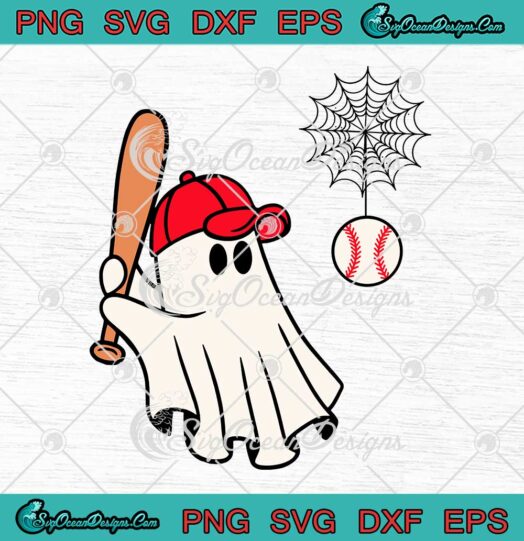 Halloween Baseball Ghost Boys SVG - Funny Baseball Player Halloween SVG PNG EPS DXF PDF, Cricut File