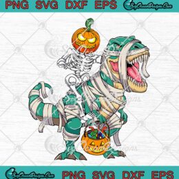 Halloween Skeleton Pumpkin Head SVG - Riding Mummy Dinosaur Boys Kids SVG PNG EPS DXF PDF, Cricut File