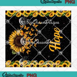 Hope Sunflower Butterfly PNG - Christian Gift Wrap Cup Tumbler PNG JPG Clipart, Digital Download