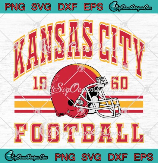 Kansas City Football 1960 Vintage SVG - KC Chiefs NFL Football SVG PNG EPS DXF PDF, Cricut File