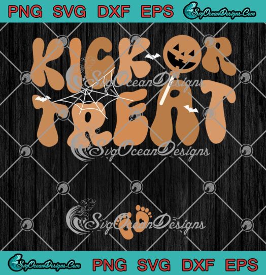 Kick Or Treat Halloween Baby Reveal SVG - Halloween Pregnancy Announcement SVG PNG EPS DXF PDF, Cricut File