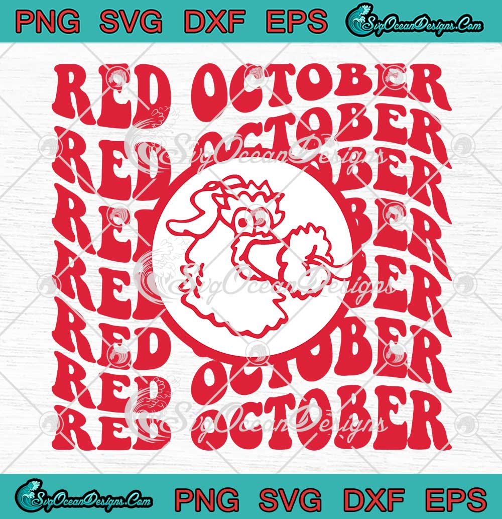Phillies Philly Red October Cute Ghost SVG Cutting File