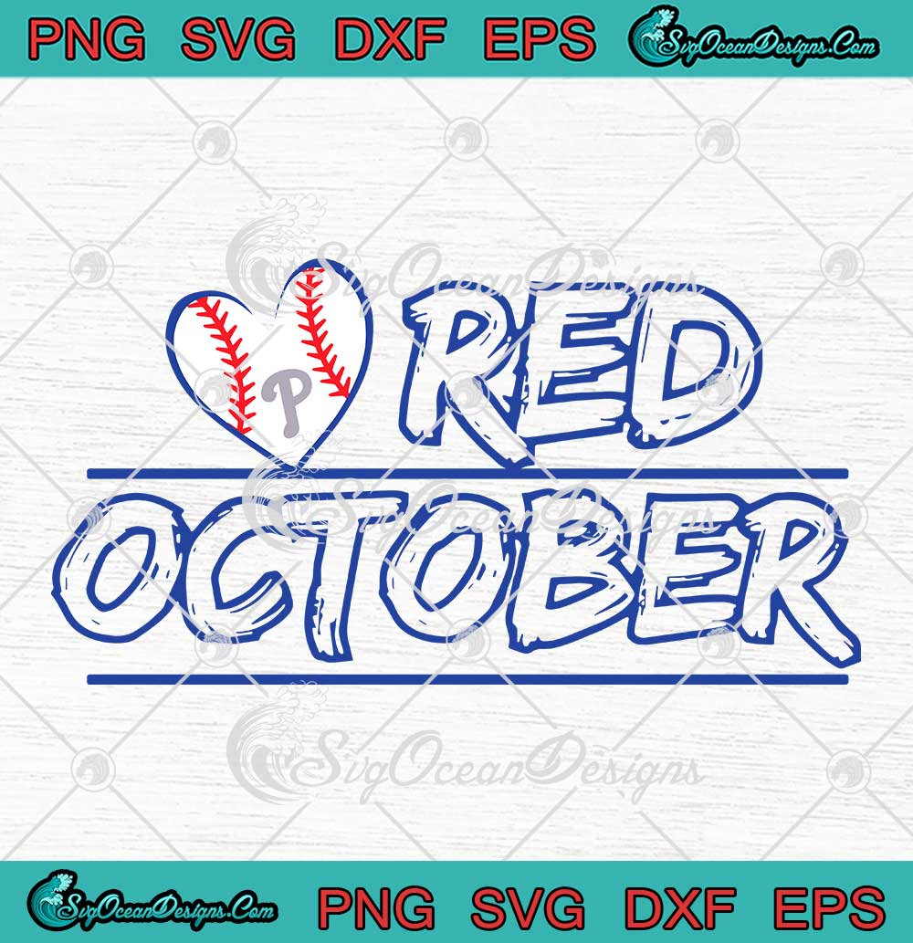 Red October Phillies Baseball SVG - Vintage Philadelphia Phillies
