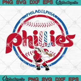 Santa Claus Plays Baseball MLB SVG - Christmas Philadelphia Phillies SVG PNG EPS DXF PDF, Cricut File