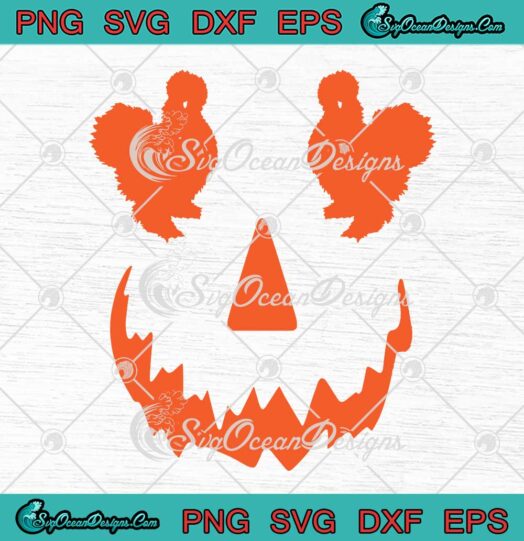 Silkie Chicken Pumpkin Halloween SVG - Silkie Pumpkin Face Halloween SVG PNG EPS DXF PDF, Cricut File