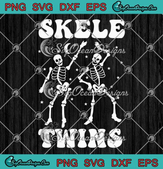 Skeleton Twins Skeleton Halloween SVG - Matching Dancing Skeletwins SVG PNG EPS DXF PDF, Cricut File
