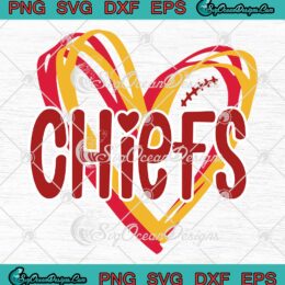 Vintage Heart Kansas City Chiefs SVG - NFL Football KC Chiefs SVG PNG EPS DXF PDF, Cricut File