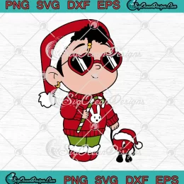 Baby Benito Bad Bunny Christmas SVG - Baby Benito Santa Hat Christmas SVG PNG EPS DXF PDF, Cricut File