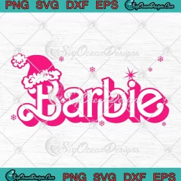 Barbie Santa Hat Christmas SVG - Barbie Girl Christmas Gift SVG PNG, Cricut File