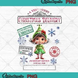 Christmas Elf Girl Santa Sack PNG - A Very Merry Christmas Delivery PNG JPG Clipart, Digital Download