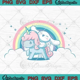 Cinnamoroll And Corune Unicorn SVG - Hello Kitty Kawaii 2023 SVG PNG, Cricut File