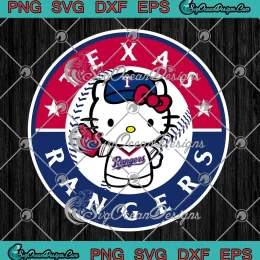 Cute Hello Kitty Texas Rangers SVG - Hello Kitty MLB Baseball 2023 SVG PNG, Cricut File