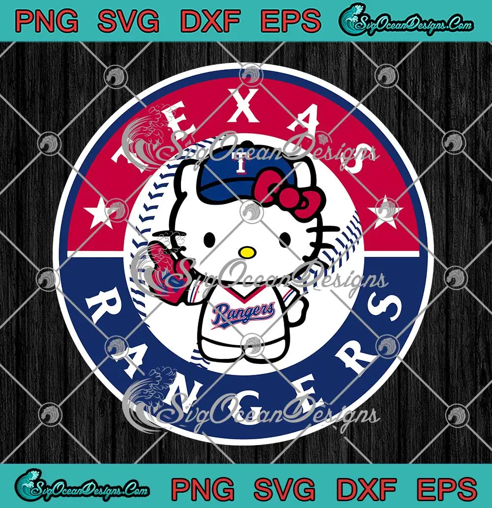 Cute Hello Kitty Texas Rangers SVG - Hello Kitty MLB Baseball 2023 SVG PNG,  Cricut File