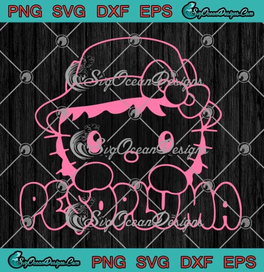 Cute Peso Pluma Hello Kitty SVG - Kawaii Hello Kitty SVG - Peso Pluma Pink SVG PNG, Cricut File
