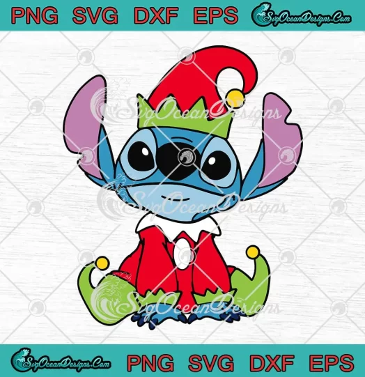 Elf Buddy Stitch Christmas SVG - Disney Stitch Merry Christmas SVG PNG, Cricut File