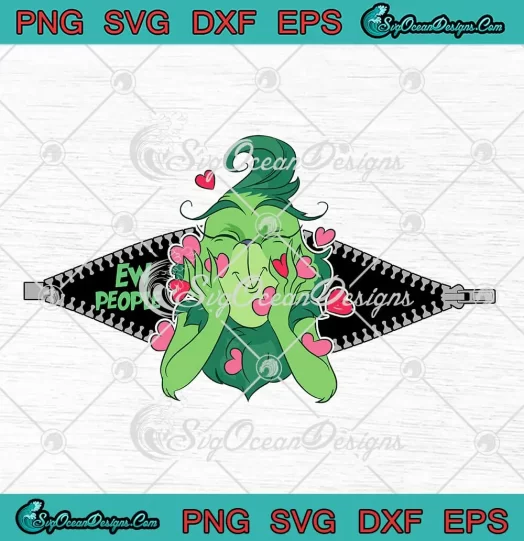 Ew People Grinchmas Hearts SVG - Christmas Valentine's Day SVG PNG, Cricut File