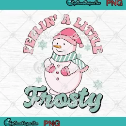 Feeling A Little Frosty Retro PNG - Snowman Christmas Holiday PNG JPG Clipart, Digital Download