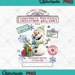 Funny Snowman Christmas Delivery PNG - A Very Merry Christmas Delivery PNG JPG Clipart, Digital Download