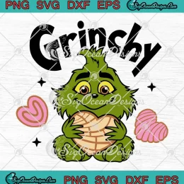 Grinchy Pan Dulce Concha SVG - Baby Grinch Concha Christmas SVG - Mexican Food SVG PNG, Cricut File