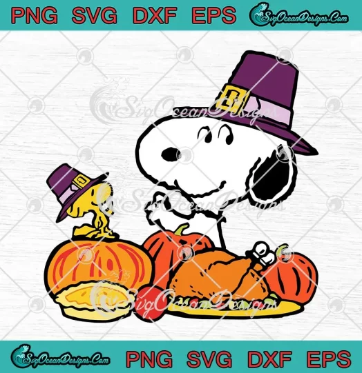 Happy Thanksgiving Peanuts SVG - Snoopy And Woodstock SVG PNG, Cricut File