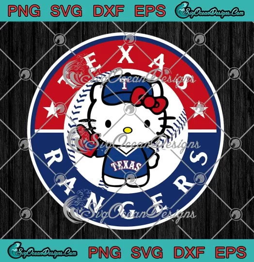 Hello Kitty Texas Rangers Logo SVG - Hello Kitty SVG - MLB Baseball 2023 SVG PNG, Cricut File